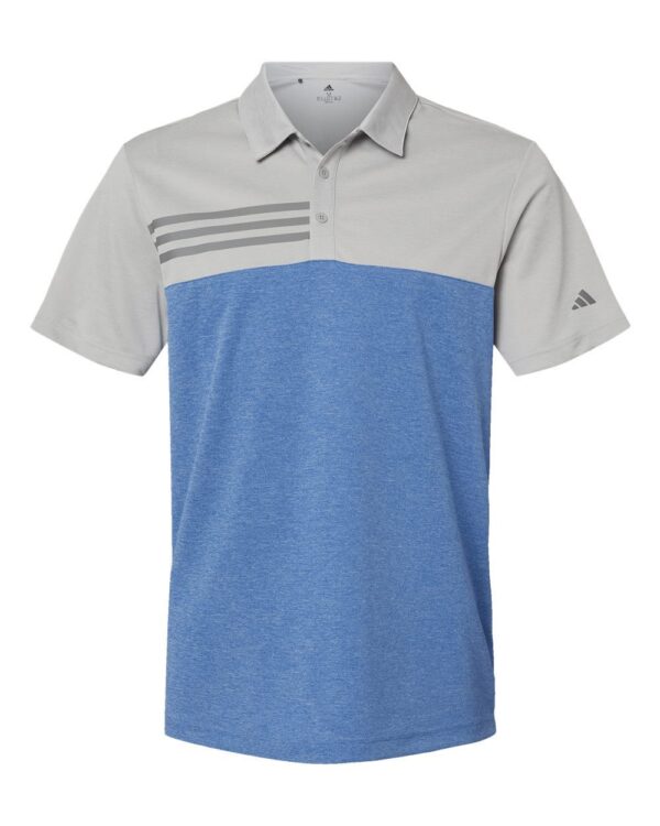 Men's Heathered Colorblocked 3-Stripes Polo